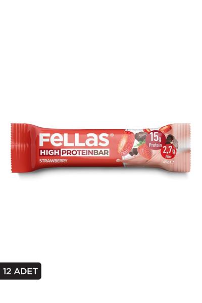 Yüksek Protein Bar - Çilekli 45g  x 12 Adet