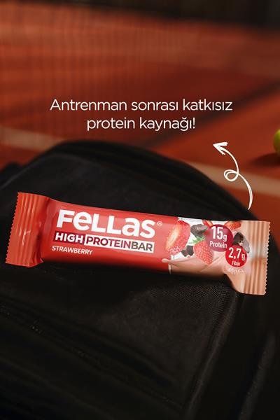 Yüksek Protein Bar - Çilekli 45g  x 12 Adet