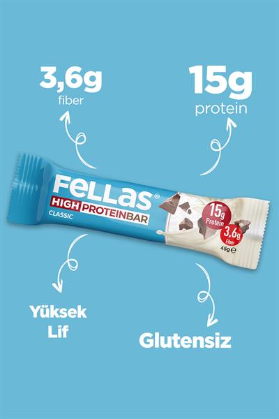 Yüksek Protein Bar - Klasik Sade 45g x 12 Adet