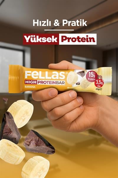 Yüksek Protein Bar - Muzlu 45g  x 12 Adet