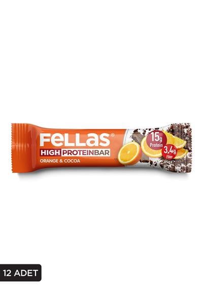 Yüksek Protein Bar - Portakal & Kakao 45g  x 12 Adet