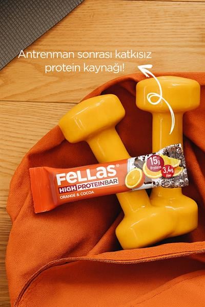 Yüksek Protein Bar - Portakal & Kakao 45g  x 12 Adet