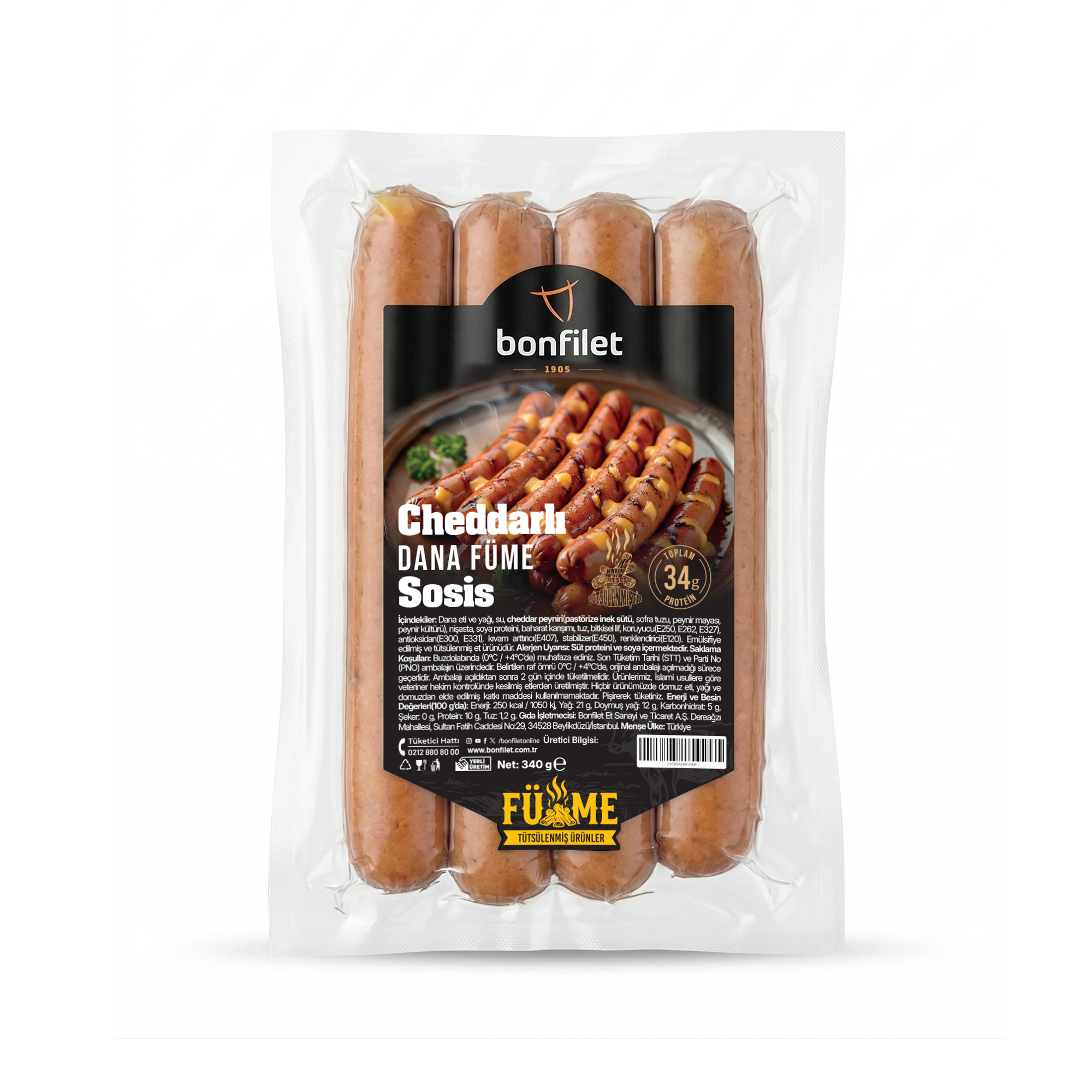 Cheddarlı Dana Sosis