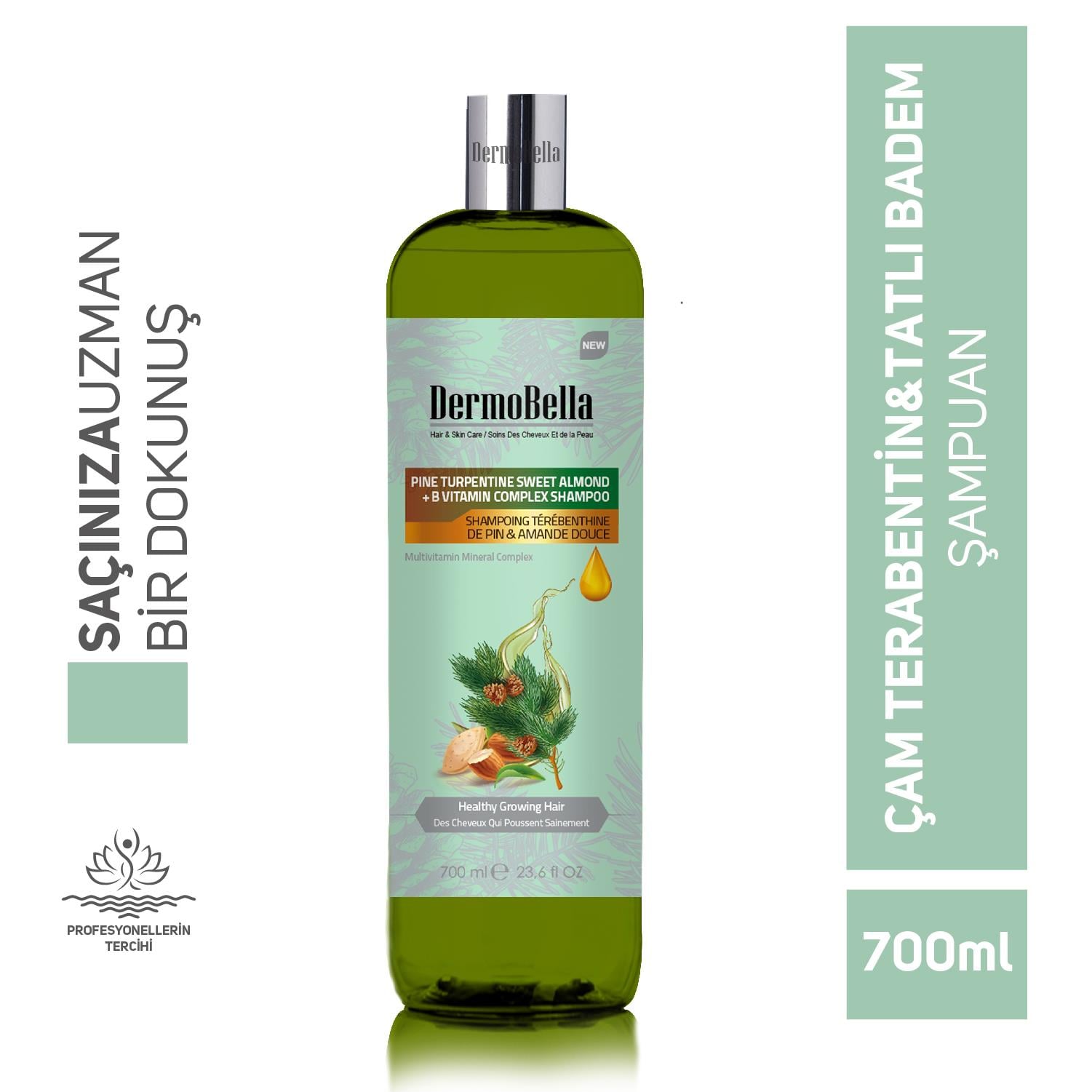 Dermobella Pine Turpentine Sweet Almond + Bvitamin Complex Shampoo 700Ml
