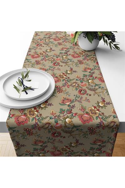 Goblen Desen Tasarımlı Saten kumaş Dijital Baskılı Runner
