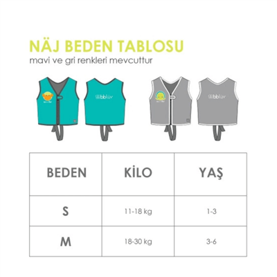 Bblüv Naj Neoprene Yüzme Yeleği 1-3 Yaş - Mavi