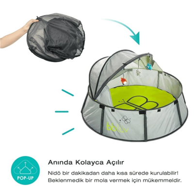 Bblüv Nido 2in1 Travel and Play Tent - Gray