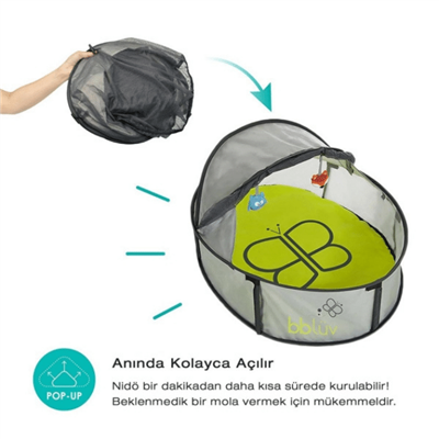 Bblüv Nido Mini 2in1 Travel and Play Tent - Gray