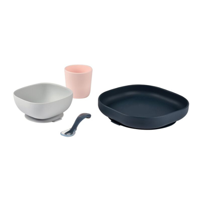 BEABA 4 Piece Silicone Feeding Set - Night Blue