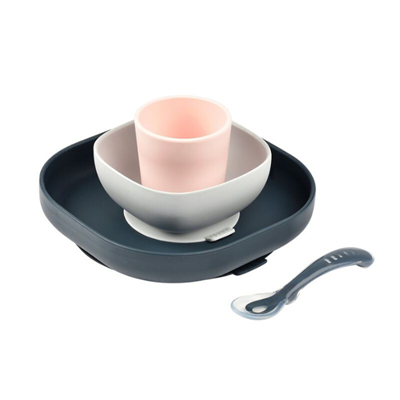 BEABA 4 Piece Silicone Feeding Set - Night Blue