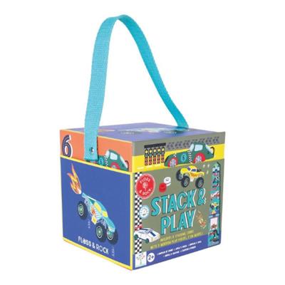 Floss & Rock Ahşap Figürlü Küpler - Arabalar