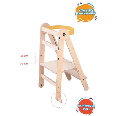 Mamatoyz Ahşap Katlanabilir Öğrenme Kulesi Bird