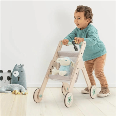 Mamatoyz Ahşap Oyuncak Bebek Arabası