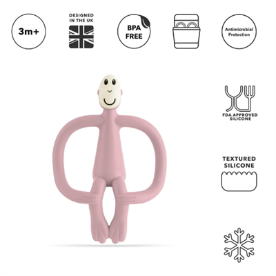 Matchstick Monkey Silikon Diş Kaşıyıcı - Monkey Pembe