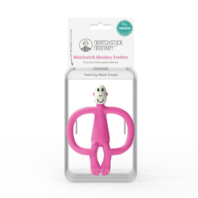 Matchstick Monkey Silikon Diş Kaşıyıcı - Monkey Fuşya