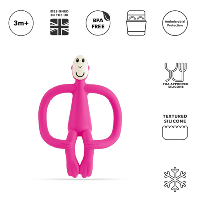 Matchstick Monkey Silikon Diş Kaşıyıcı - Monkey Fuşya