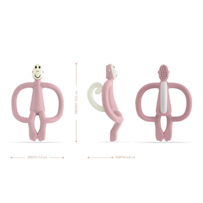 Matchstick Monkey Silikon Diş Kaşıyıcı - Monkey Pembe