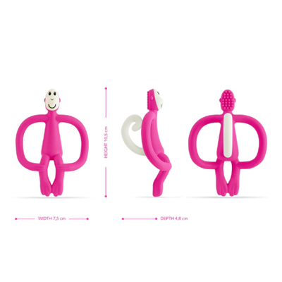 Matchstick Monkey Silikon Diş Kaşıyıcı - Monkey Fuşya