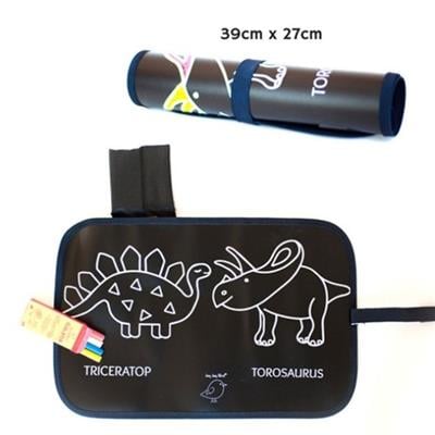 Tozsuz Tebeşirli Mini Karalama Matı - Dinozorlu
