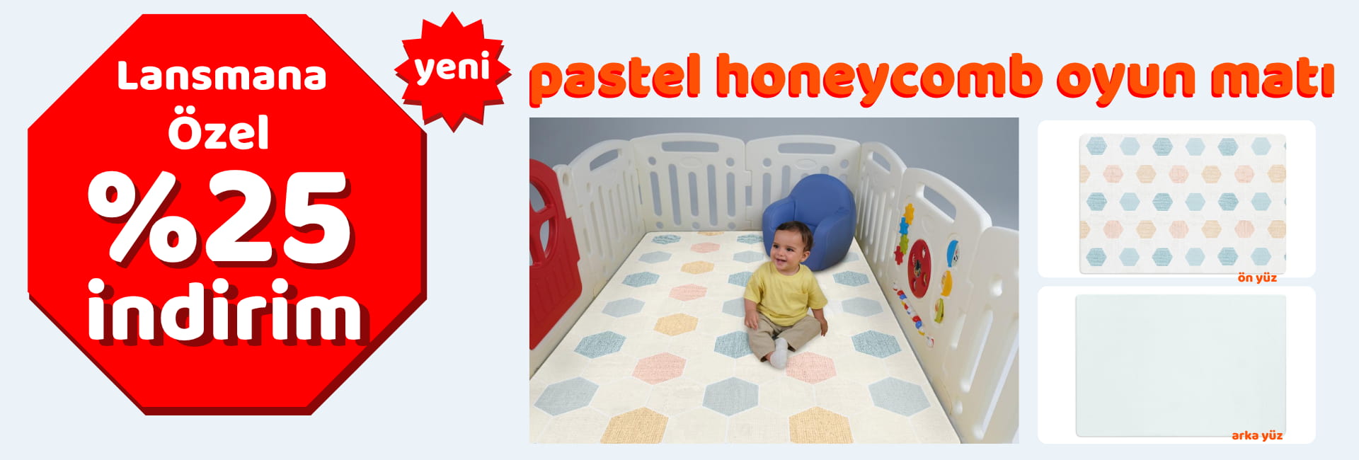 Unigo Pastel Honeycomb Oyun Halısı