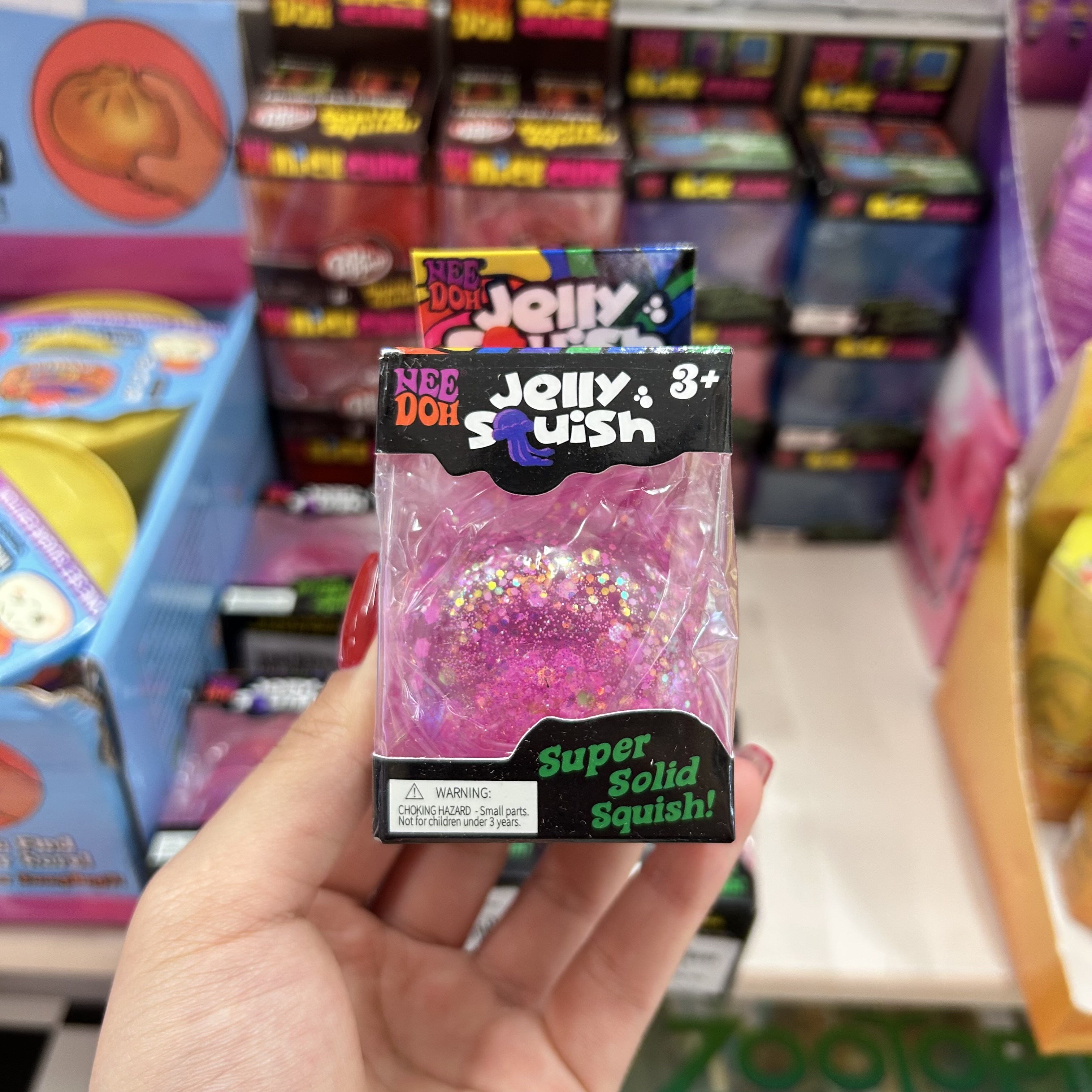 Jelly Squishy Nee Doh Pembe Simli