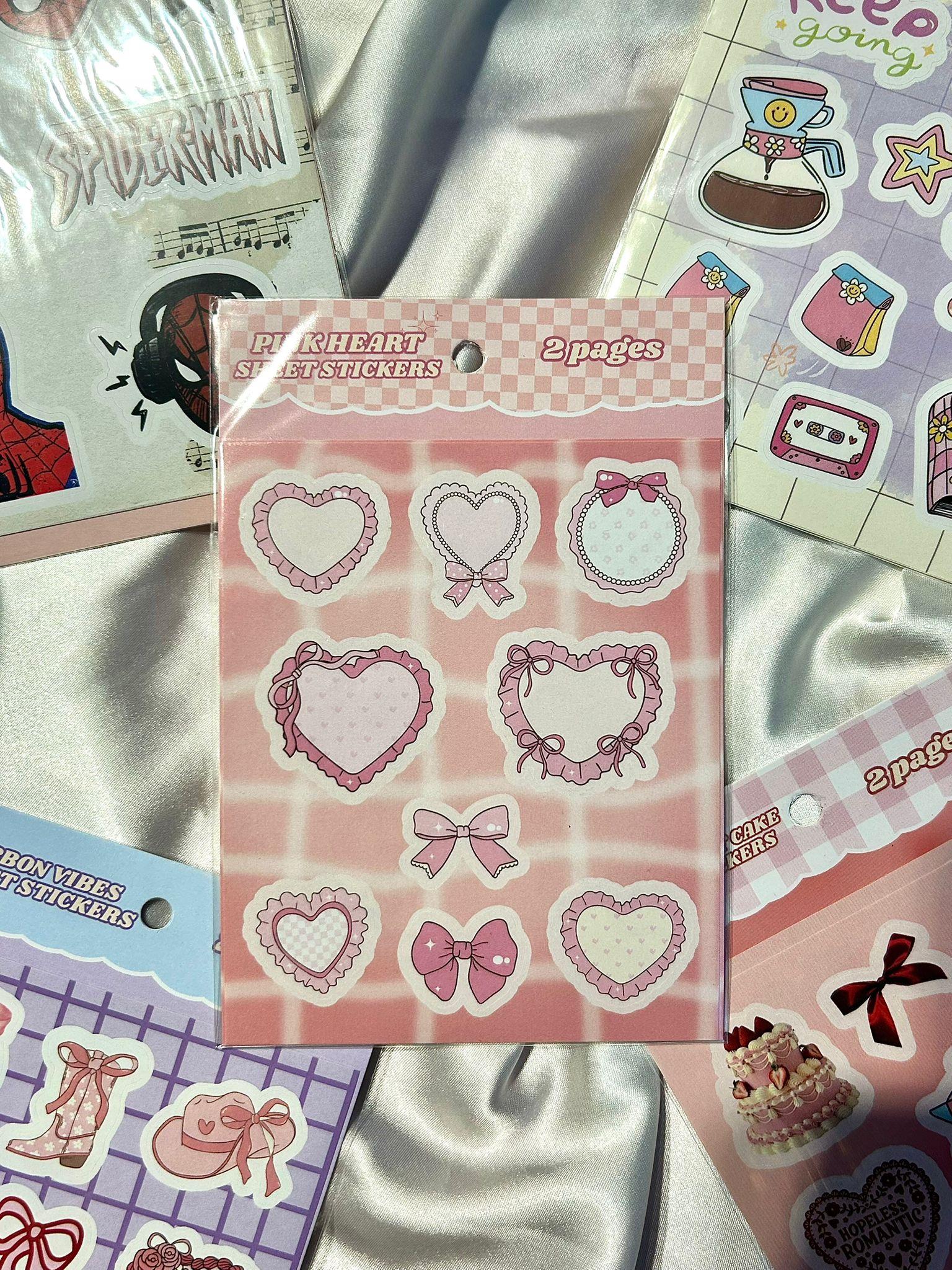 Pink Heart Sheet Stickers
