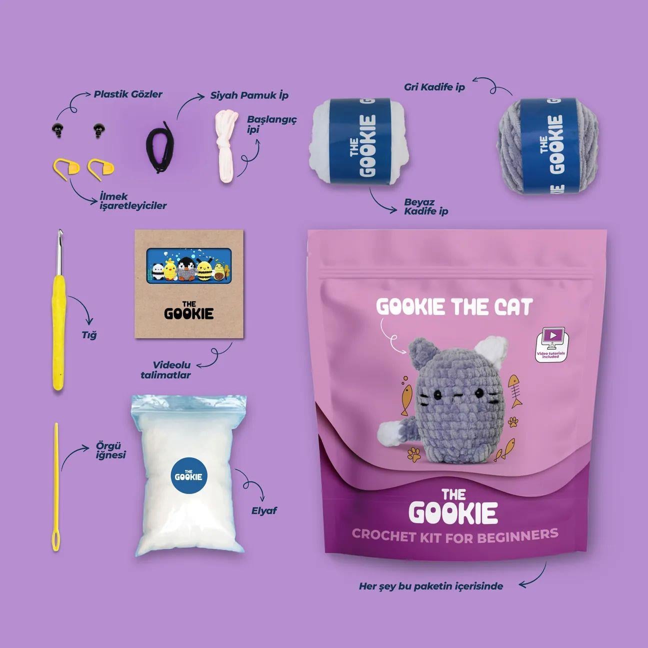 The Gookie Kedi Amigurumi Örgü Seti
