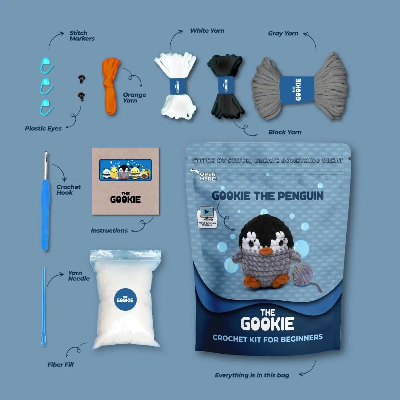 The Gookie Penguen Amigurumi Örgü Seti 