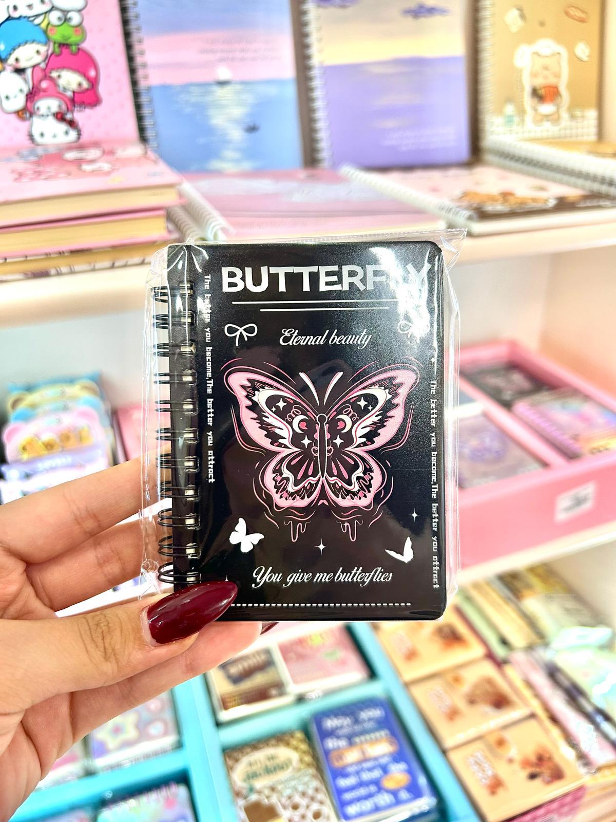 Butterfly Hologram Siyah Not Defteri