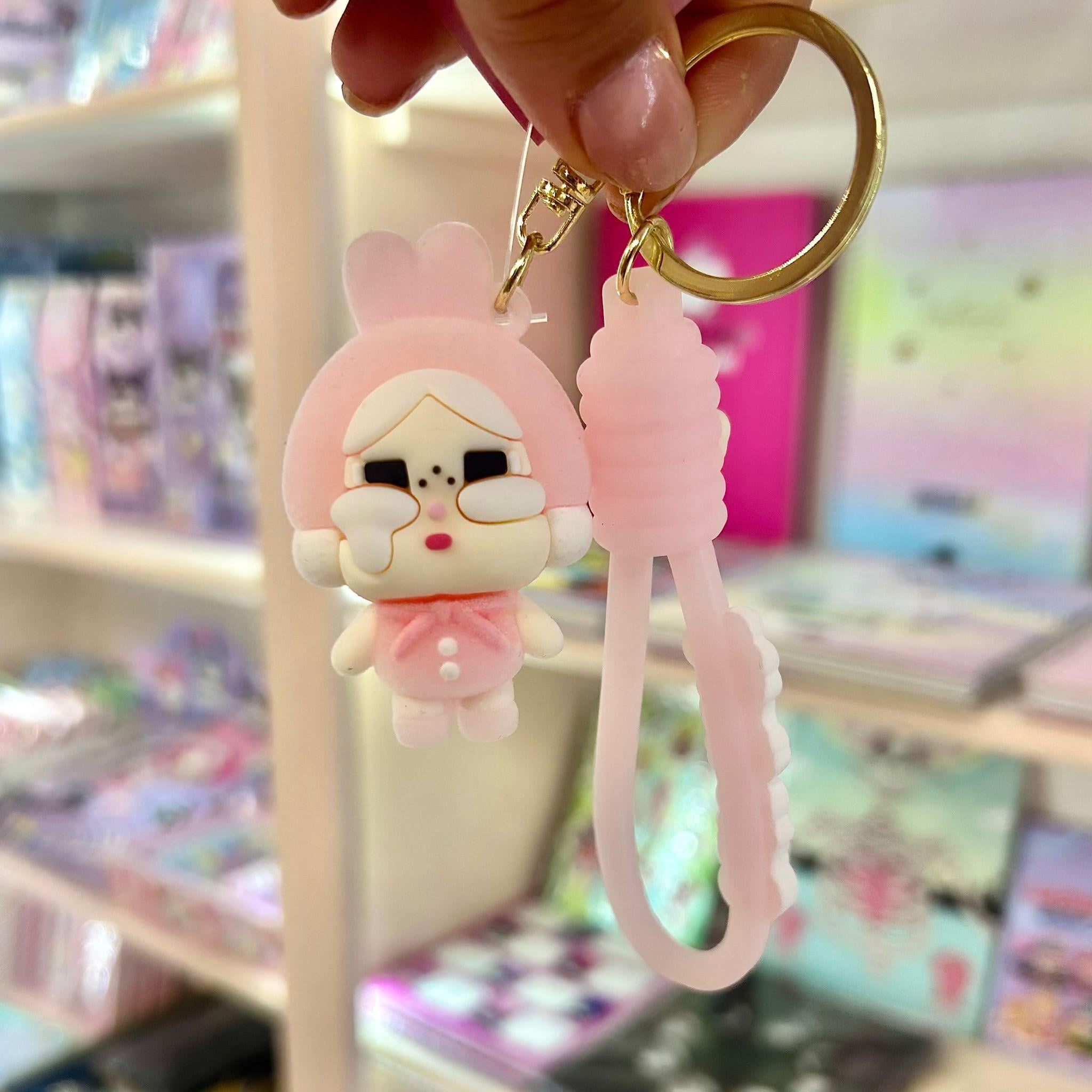 Cry Baby Pembe Silikon Anahtarlık