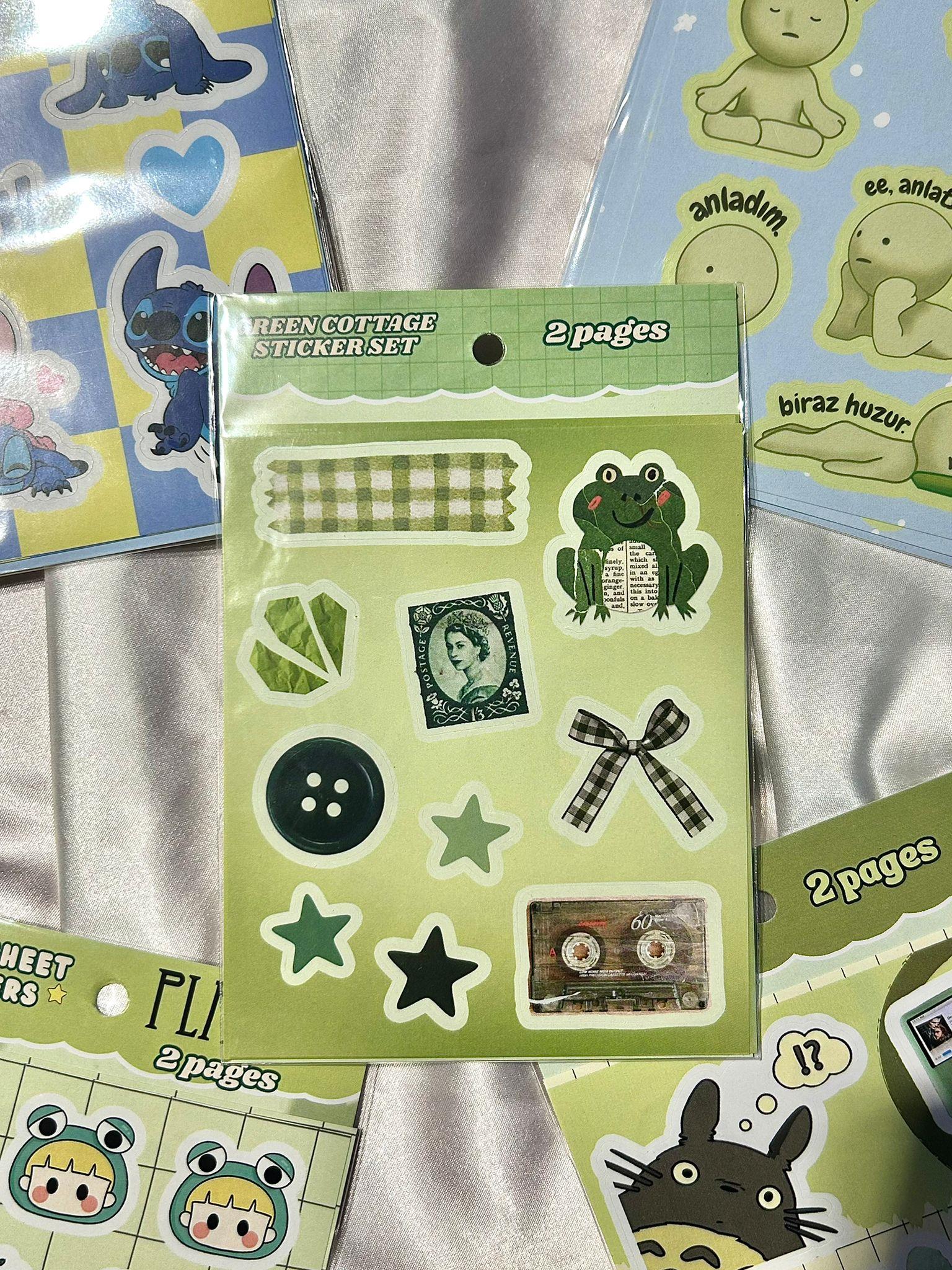 Green Cottage Sticker Set