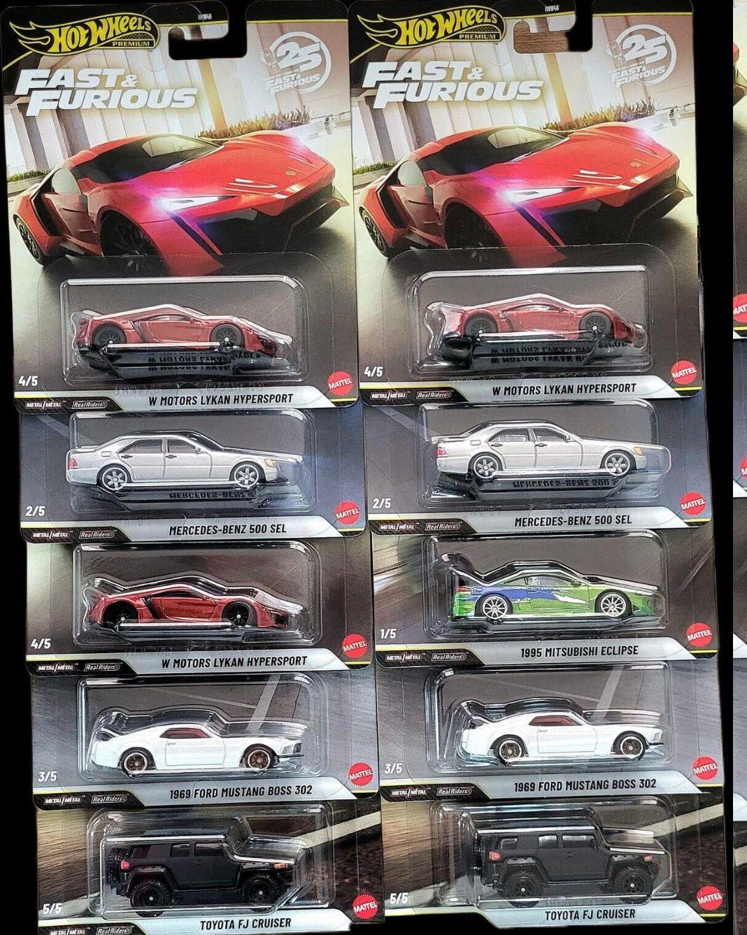 Hotwheels Premium Fast and Furious 25. Yıl Özel 10lu Set Yeşil Chase 1995 Mitsubishi Eclipse Garanti