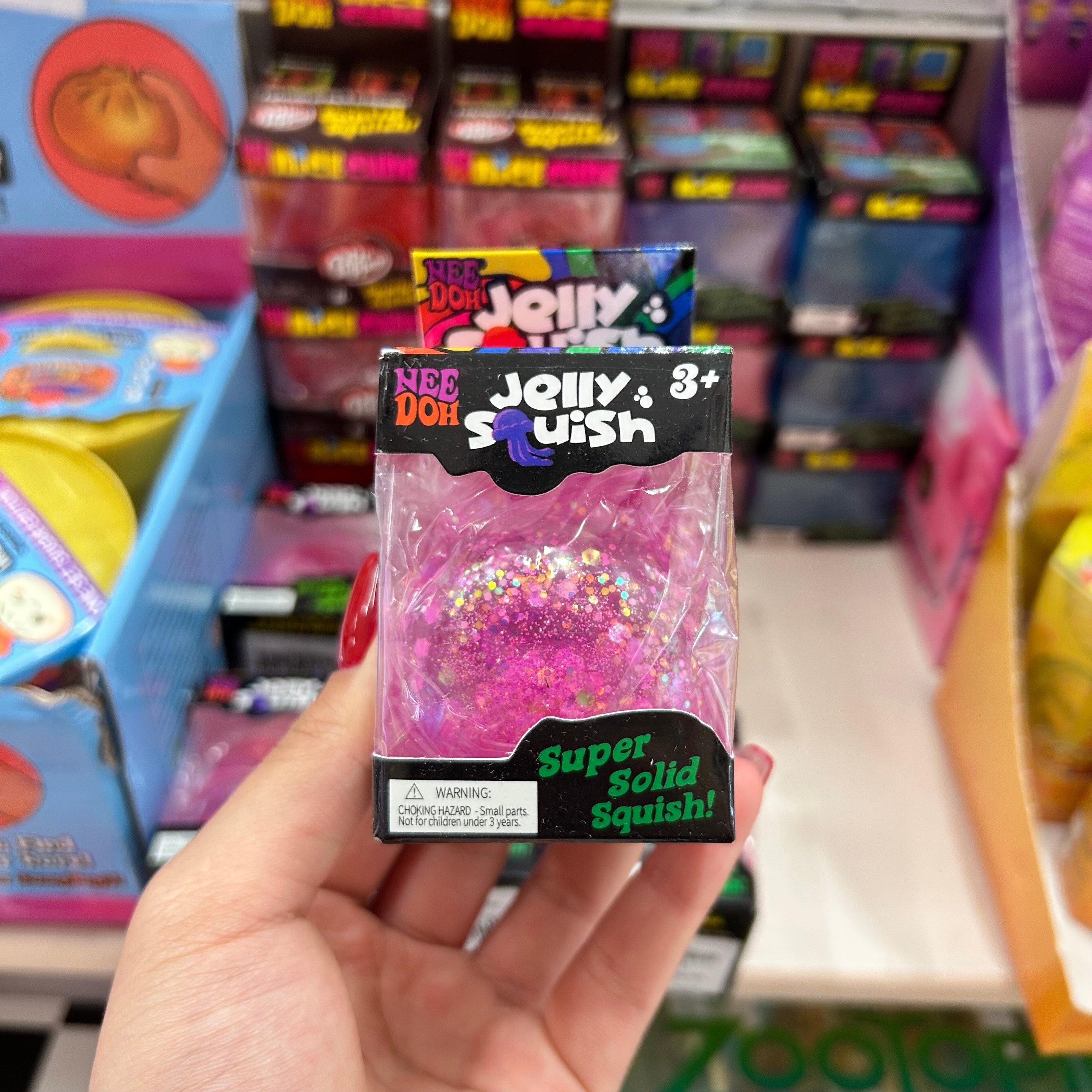 Jelly Squishy Nee Doh Pembe Simli