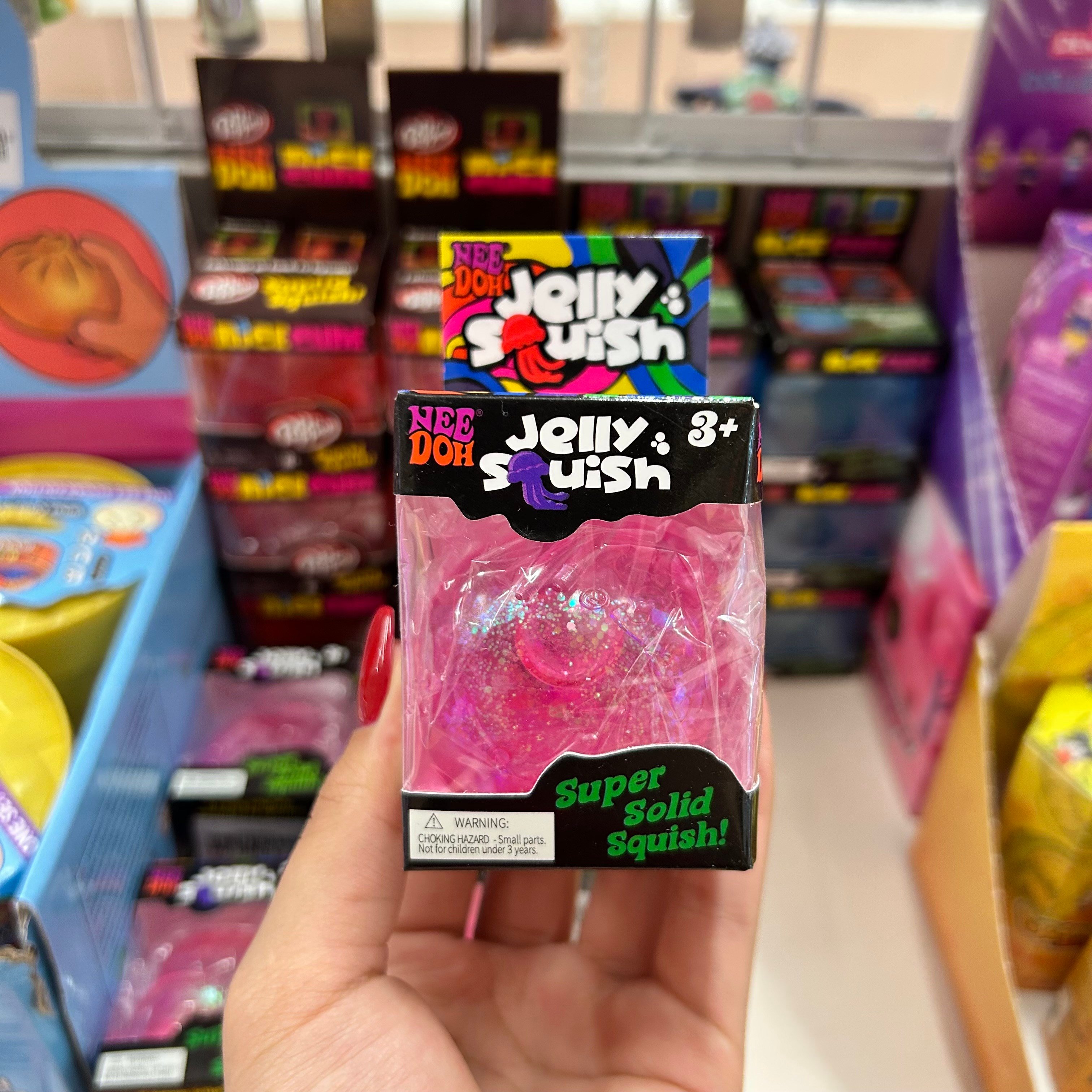 Jelly Squishy Nee Doh Pembe Simli