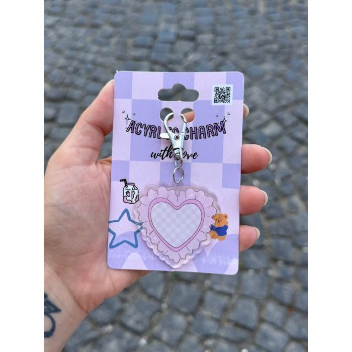 Pink Heart Akrilik Charm