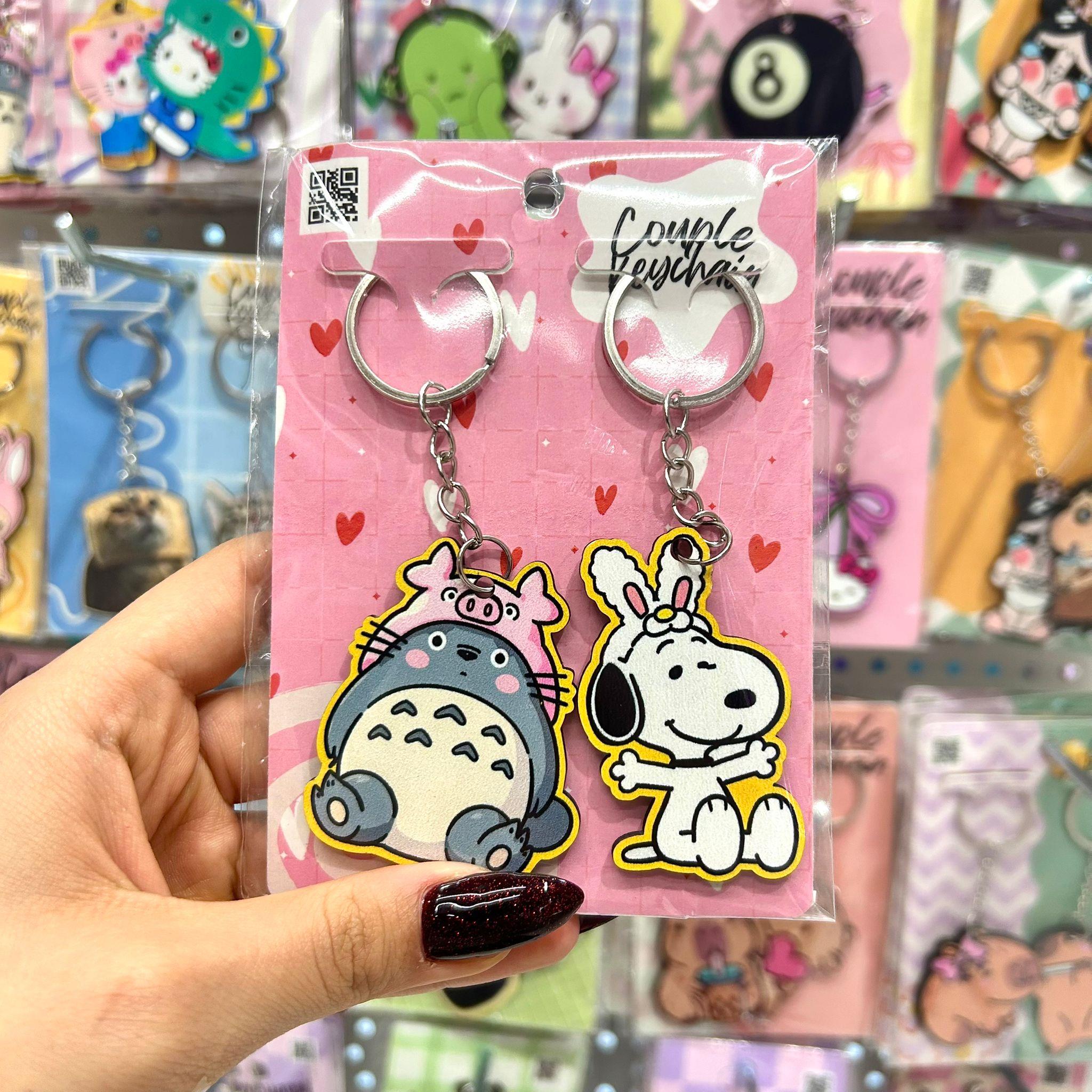 Totoro-Snoopy 2li Ahşap Anahtarlık