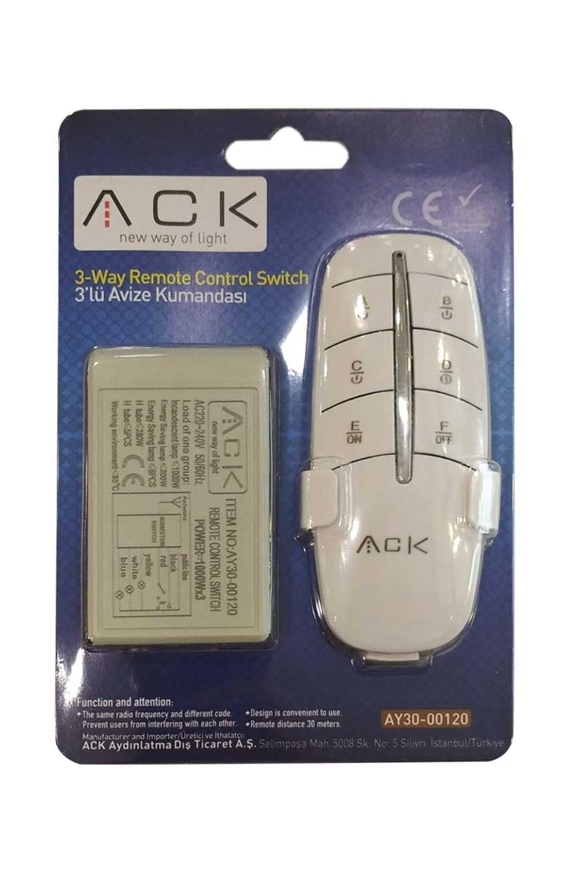 ACK AY30-00120 220V Üçlü Avize Kumandası