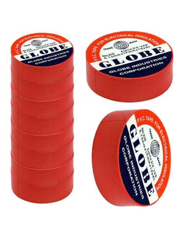 GLOBE 10'LU KIRMIZI İZOLE ELEKTRİK BANDI