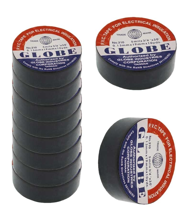 GLOBE 10'LU SİYAH İZOLE ELEKTRİK BANDI