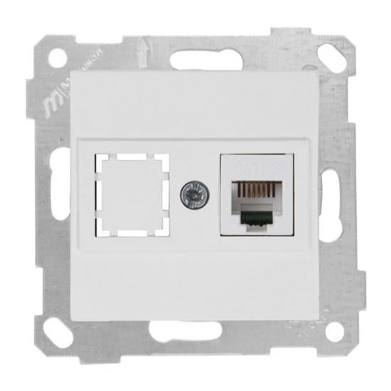 MUTLUSAN RİTA BEYAZ MEKANİZMA + TUŞ TELEFON PRİZİ 1XRJ12 (CAT3) 2200 125 0101
