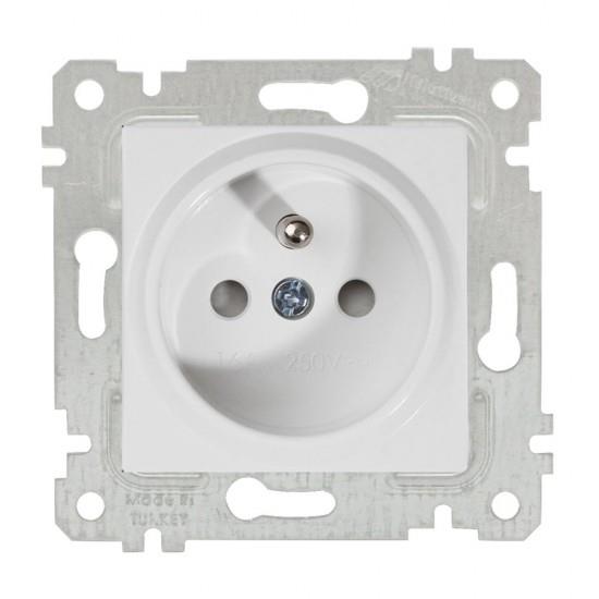 MUTLUSAN RİTA BEYAZ MEKANİZMA + TUŞ UPS (FRANSIZ) PRİZİ (ÇOCUK KORUMALI) 2200 616 0201