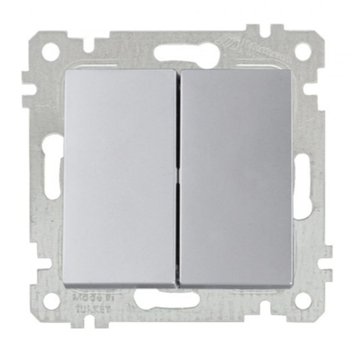 MUTLUSAN RİTA İNOX MEKANİZMA + TUŞ KOMÜTATÖR (VİDALI) 2200 402 0282