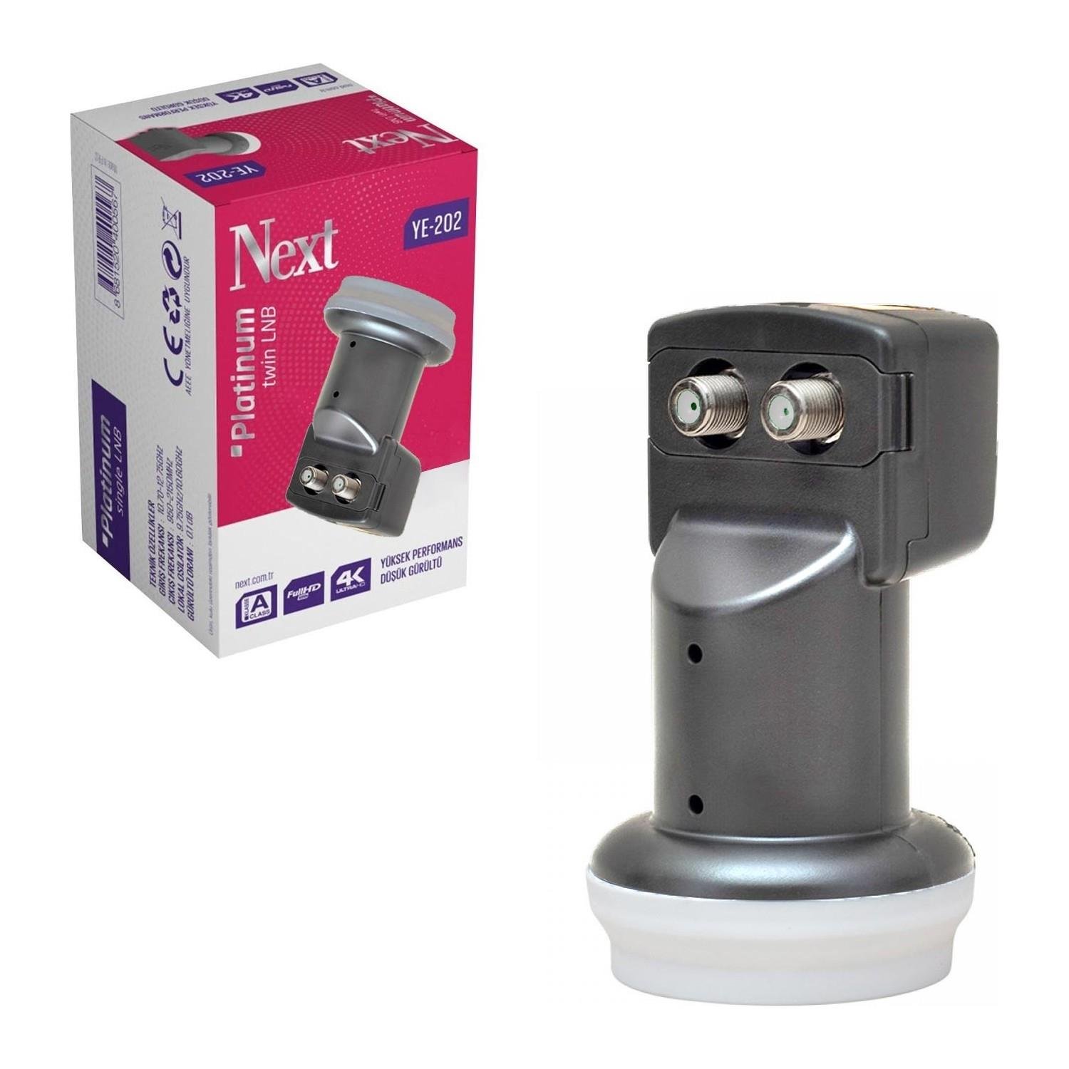 Next YE-202 Platinum 0.1dB Twin İki Çıkışlı Lnb 4k Ultra HD 