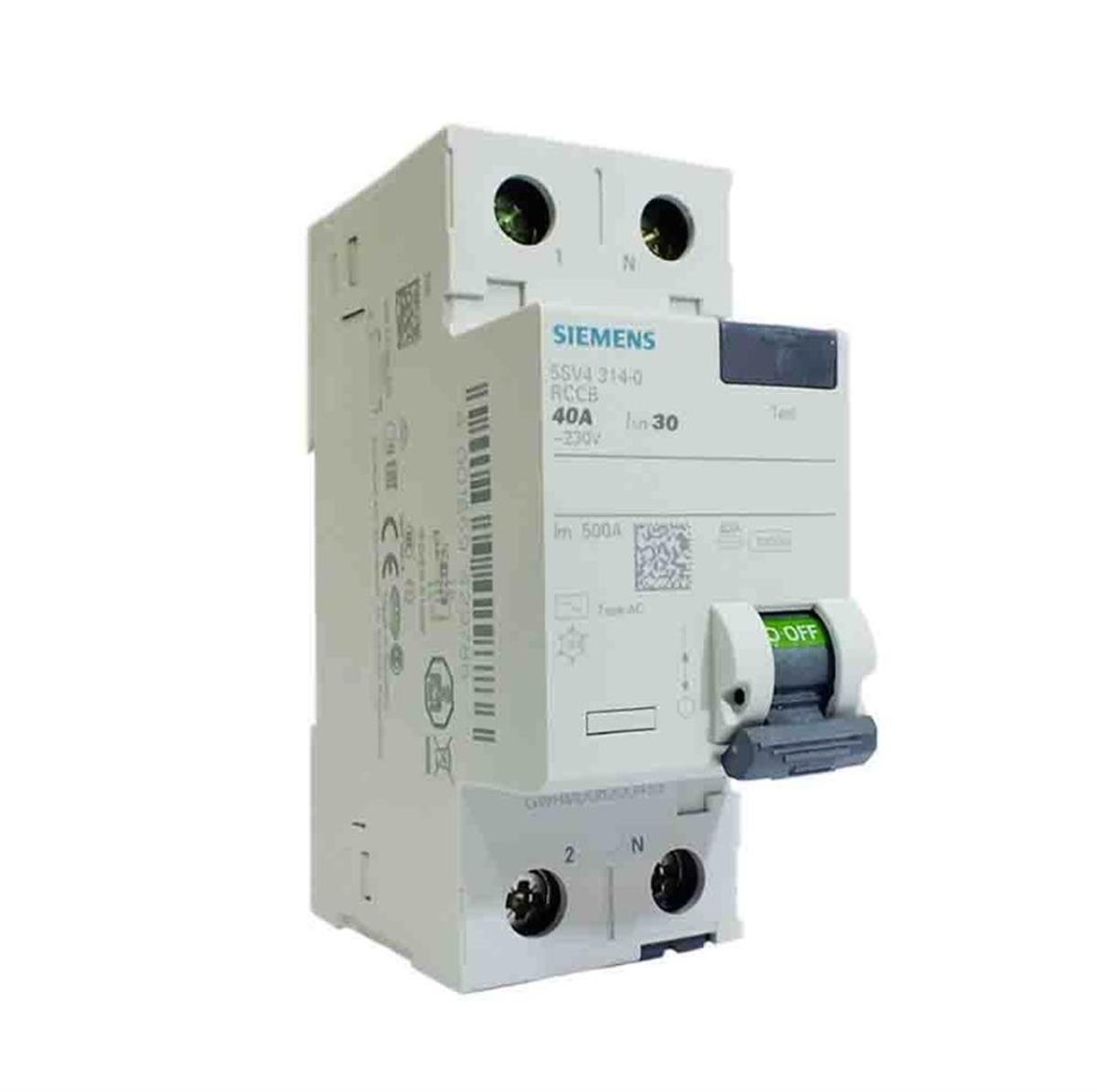 SIEMENS 2X40A 30MA MONOFAZE KAÇAK AKIM RÖLESİ 5SV5314-6
