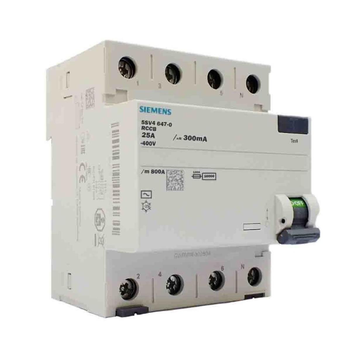SIEMENS 4X25A 300MA TRİFAZE KAÇAK AKIM RÖLESİ 5SV5642-6
