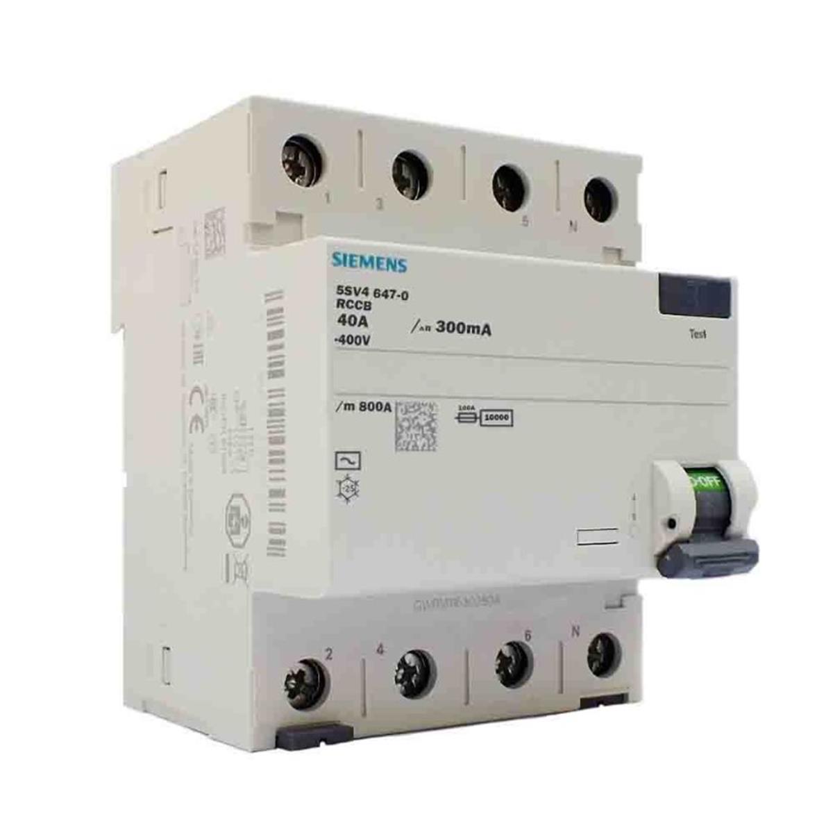 SIEMENS 4X40A 300MA TRİFAZE KAÇAK AKIM RÖLESİ 5SV5644-6