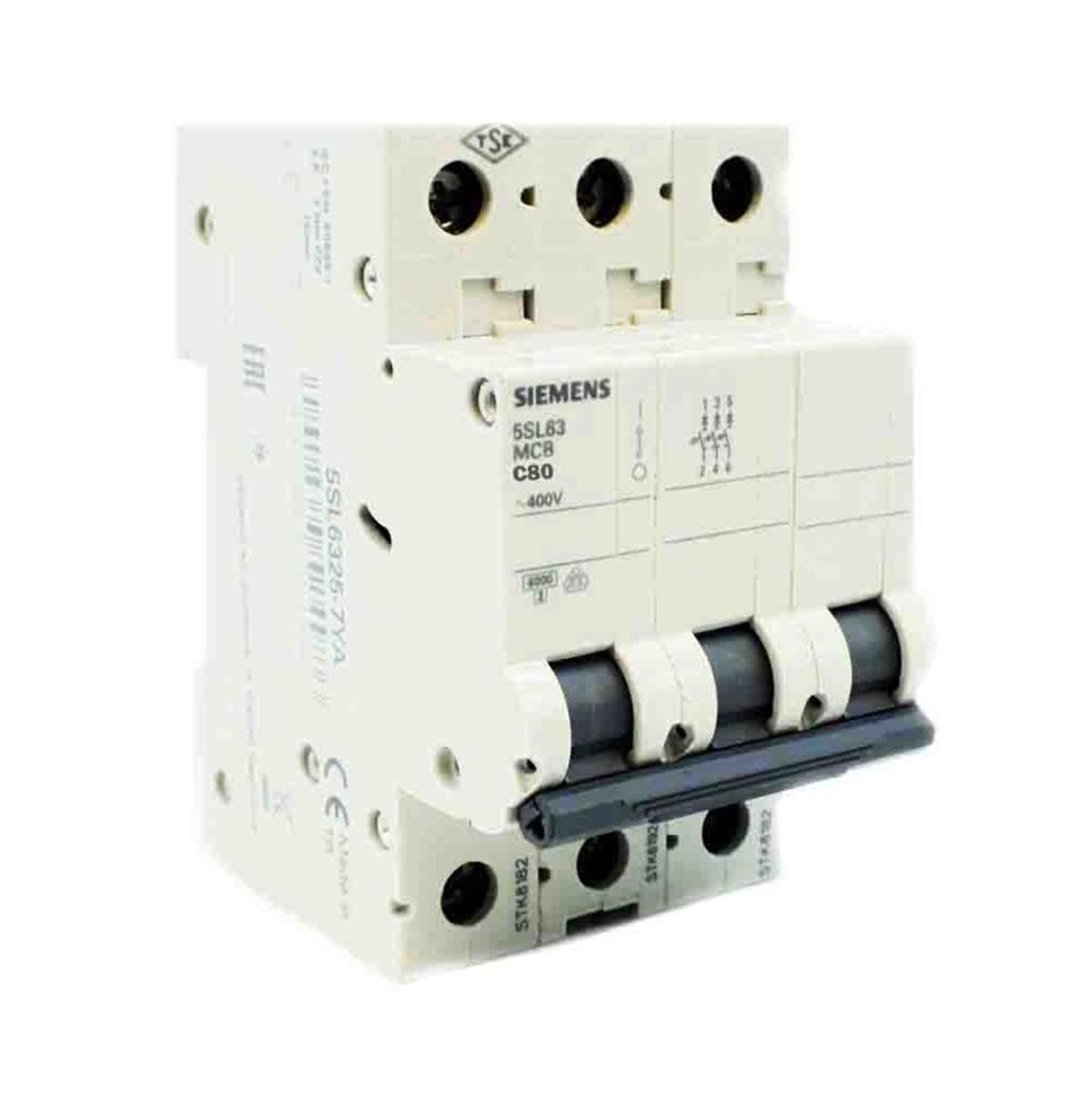 SIEMENS 5SP4380-7 OTOMATİK SİGORTA C 80A 3FAZ , 10KA 70 MM 