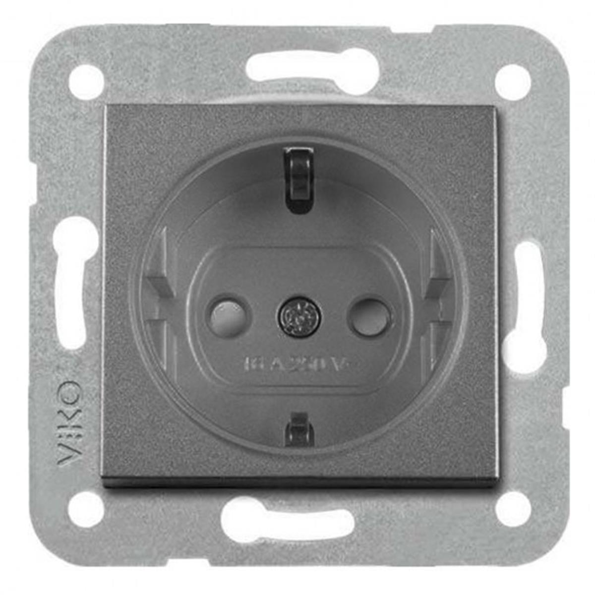 VİKO 92605442 NOVELLA/TRENDA FÜME TOPRAKLI PRİZ KAPAK (MEKANİZMA HARİÇ)