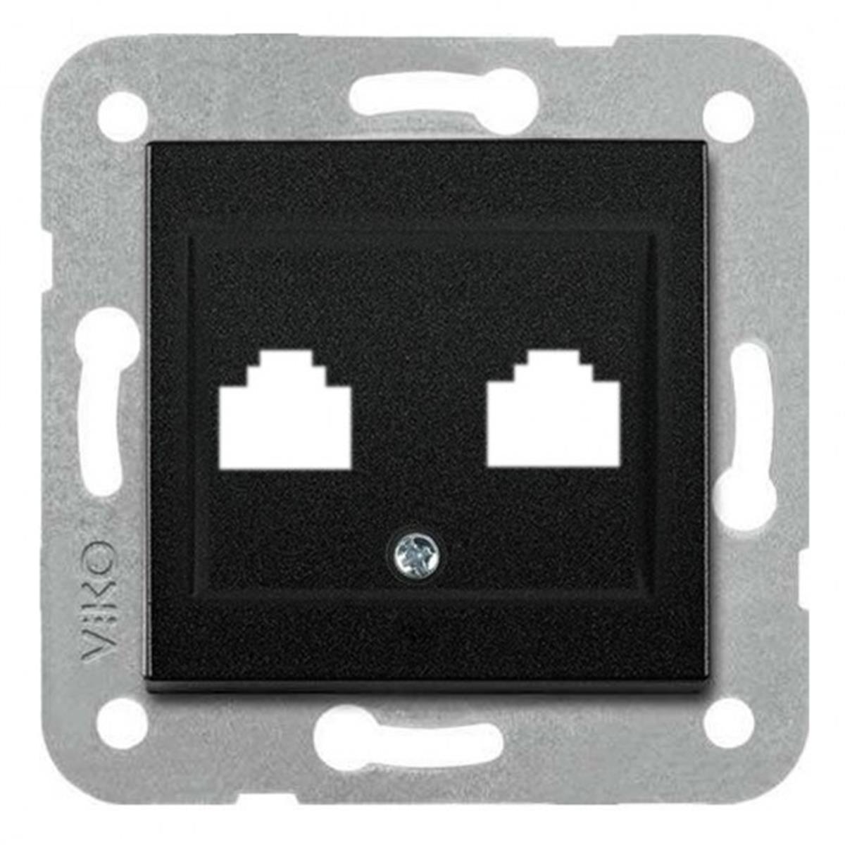 VİKO 92605532 NOVELLA/TRENDA SİYAH DATA/NÜMERİS TELEFON PRİZİ KAPAK (MEKANİZMA HARİÇ)