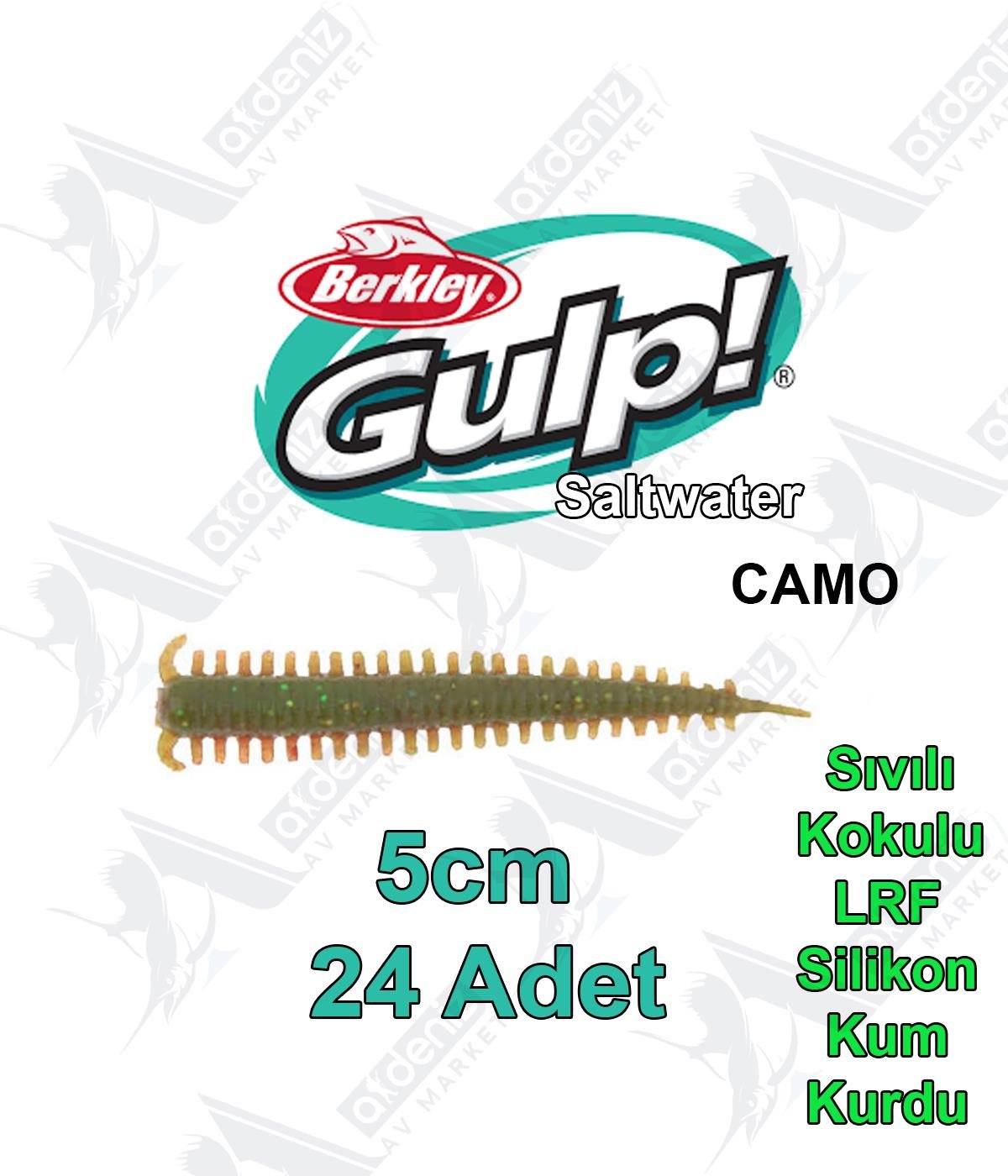 Berkley Gulp Saltwater Sandworm LRF Silikon Kurt 5cm 24'lü Paket #CamoBERKLEY